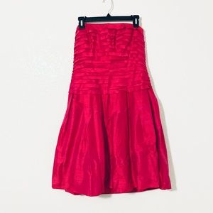 Donna Morgan Silk Strapless Dress (Red)